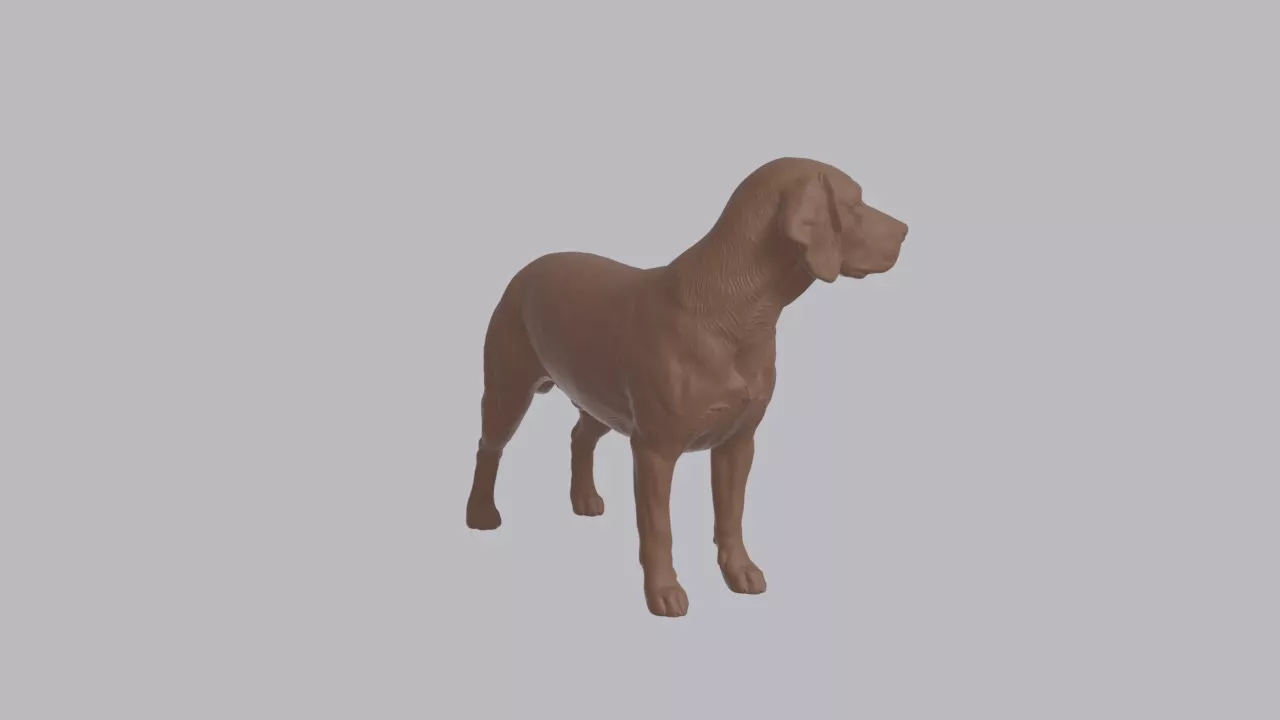 Realistic Beagle Looking Side Dog Sculpture 3D print model
