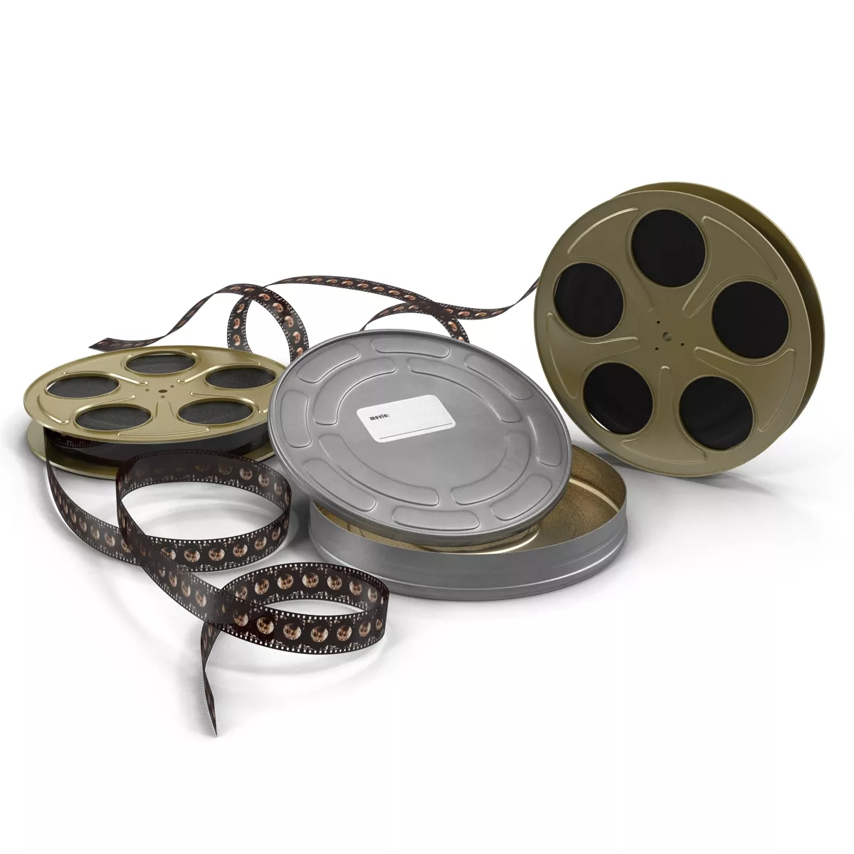 Video Film Reel Set 4 3D model
