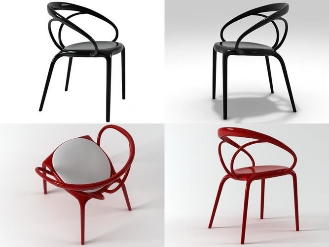 Venus four different chairs 3D model
