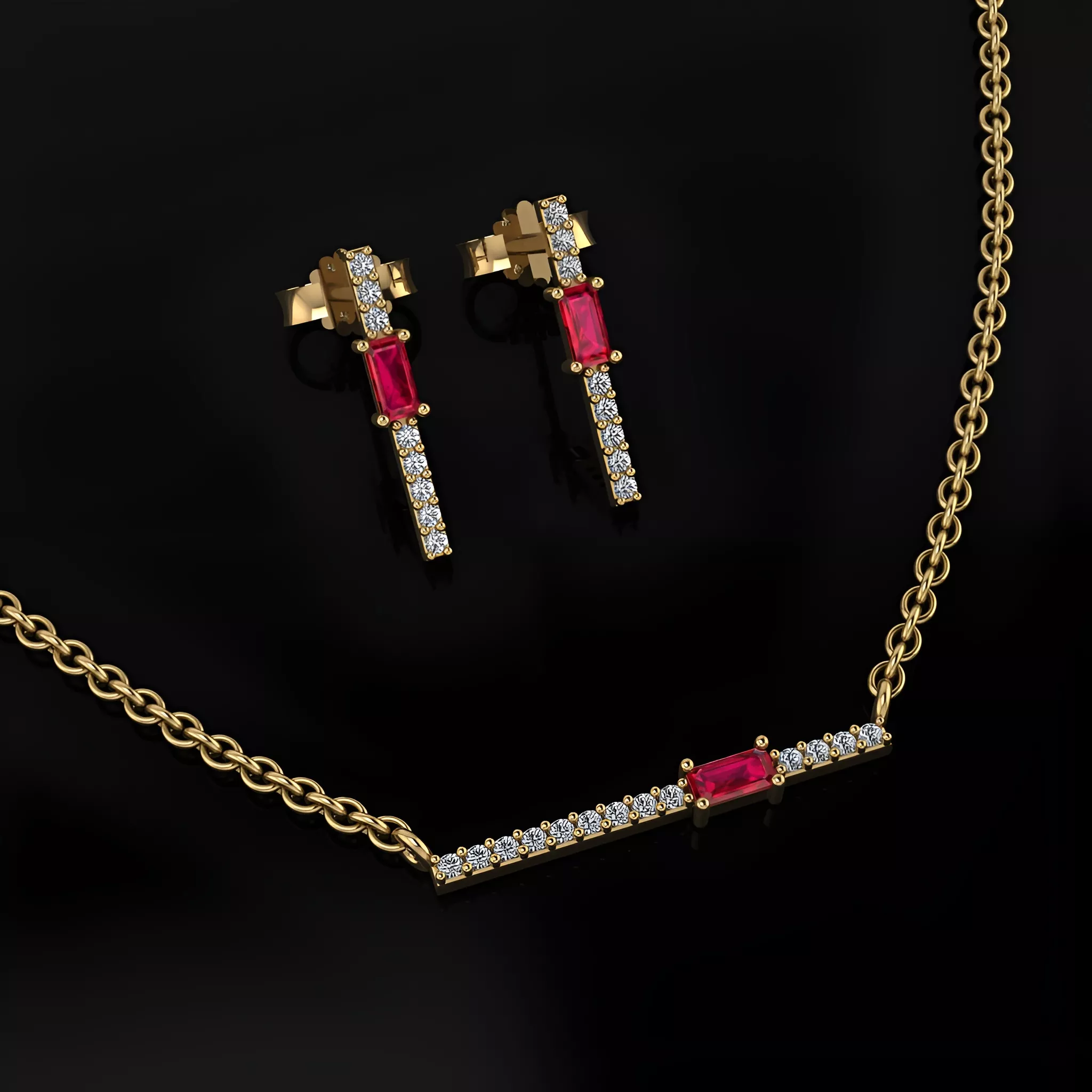 Earrings and Pendant Set 1 3D print model