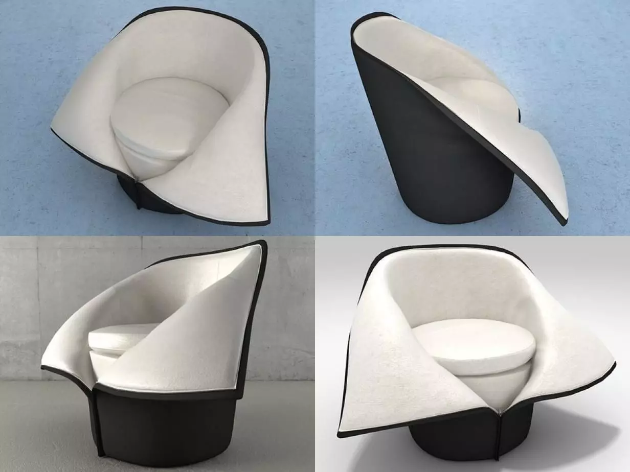 Joele toilet seat that folds up like chair 3D model_0