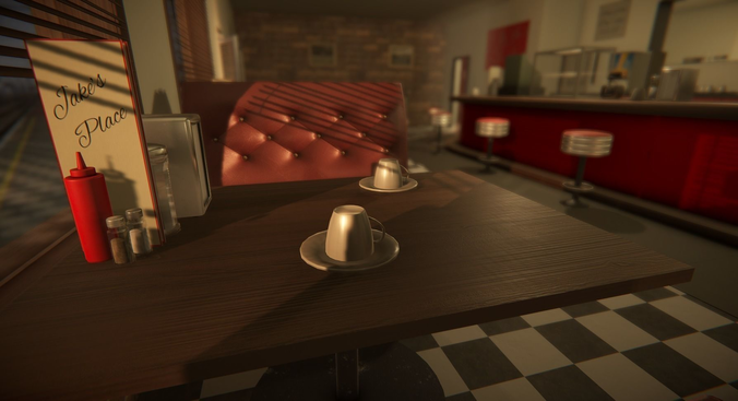 Modular Diner Asset for Unity Low-poly 3D model