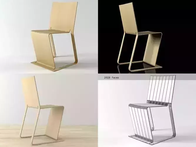 Eco four different chairs 3D model