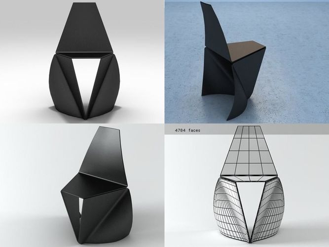 Tri origami chair 3D model