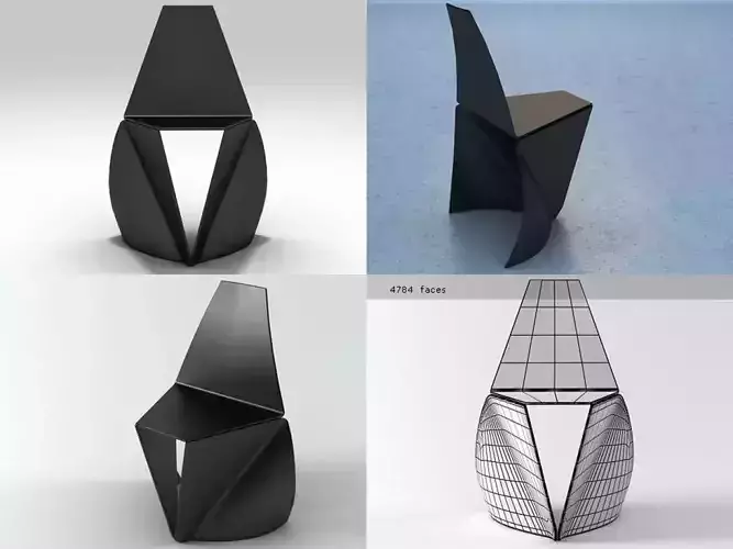 Tri origami chair 3D model