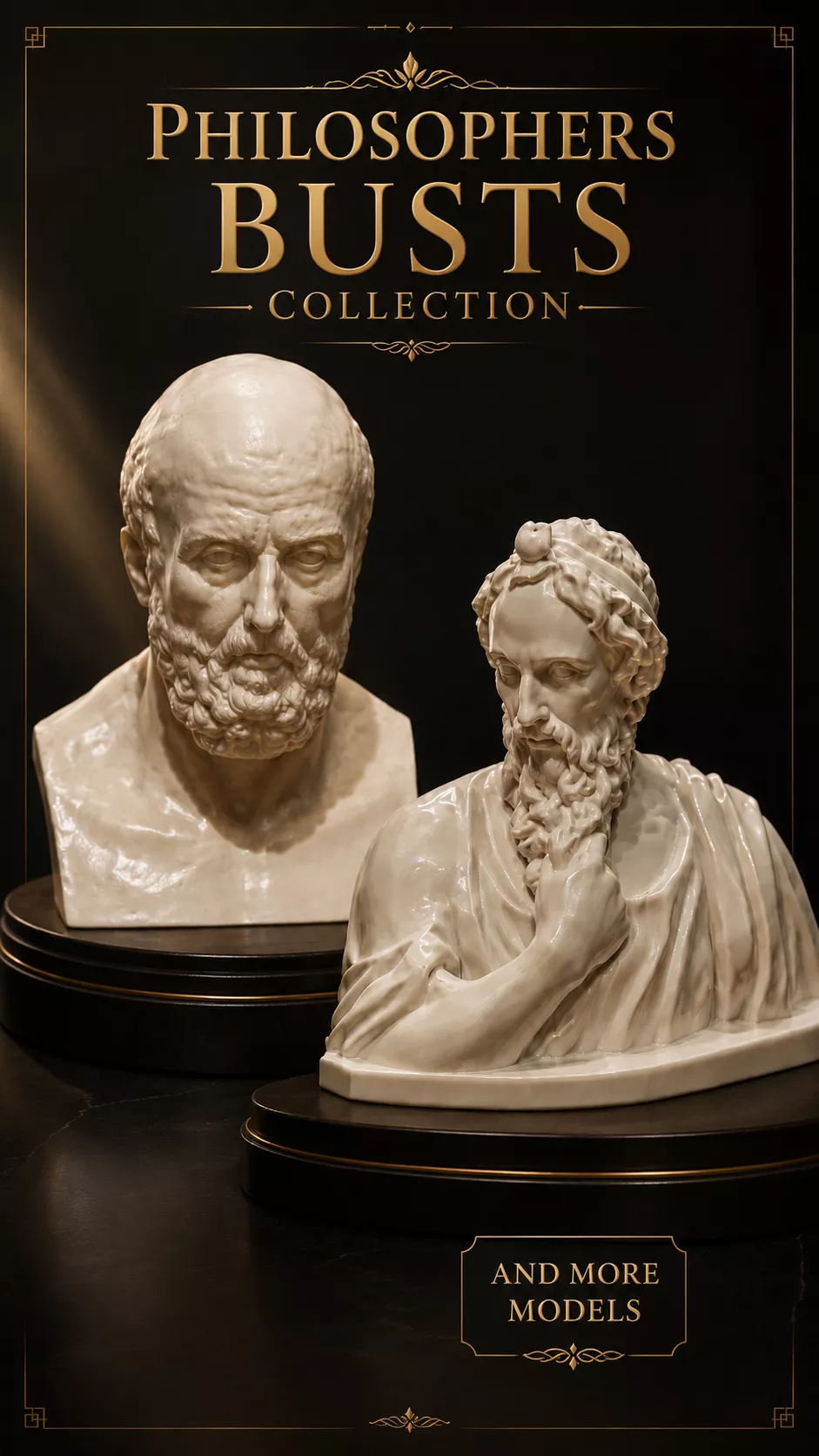 Famous Philosophers Busts Collection 3D print model