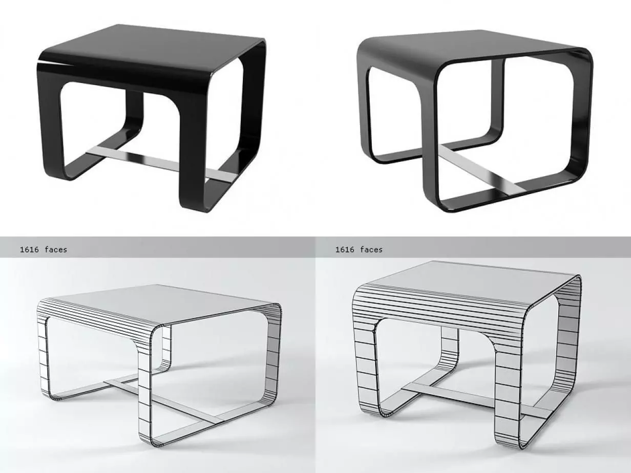 Tilson four different tables with metal legs 3D model_1