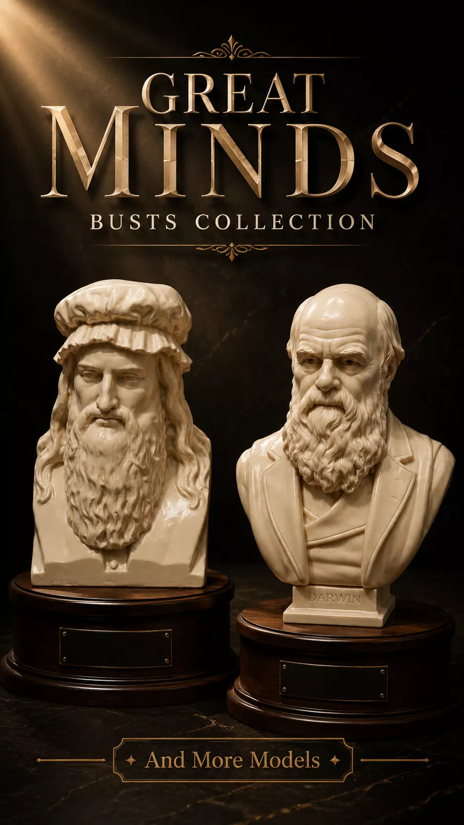 Famous Great Minds - Busts Collection 3D print model