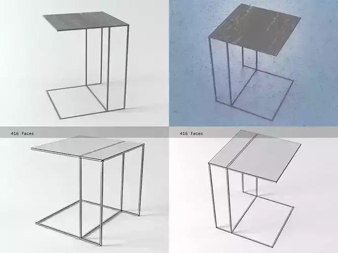 Leger four different side tables 3D model