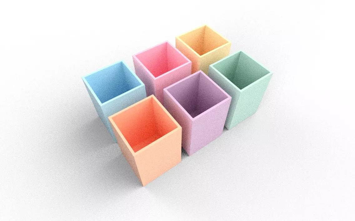 Pen Cup M02 Low-poly 3D model