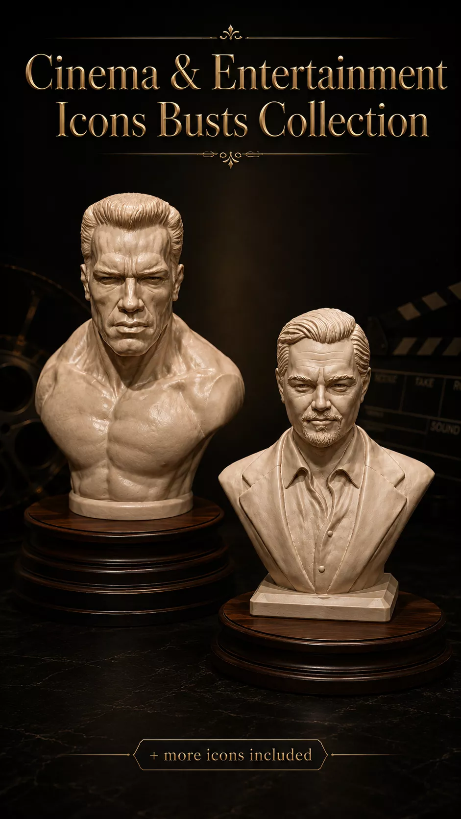 Famous Cinema and Entertainment Icons Busts Collection 3D print model