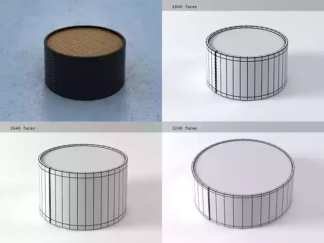 Dimsum coffee table with wooden top