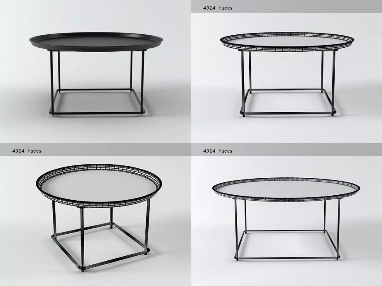 Fat Fat four different tables with base 3D model_1