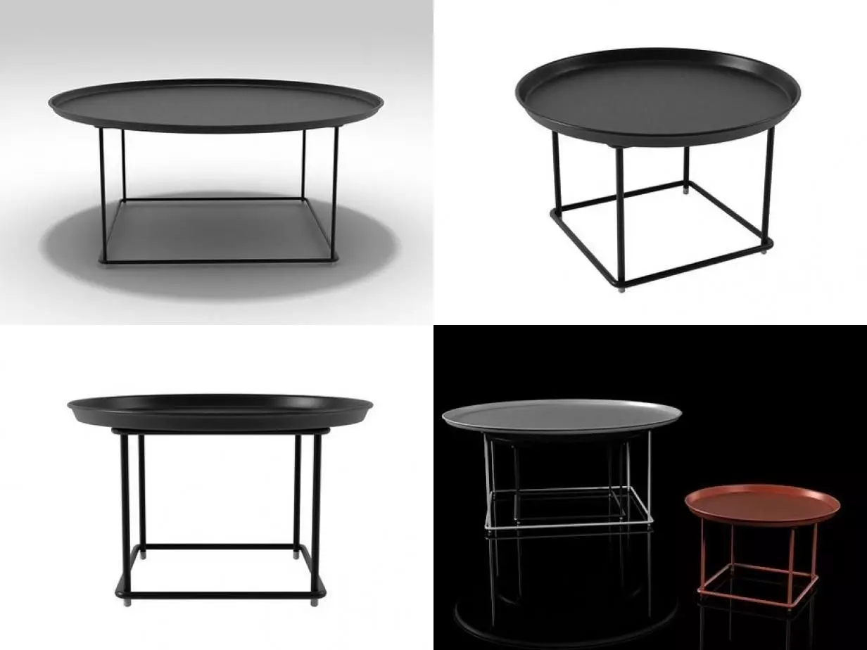Fat Fat four different tables with base 3D model_0