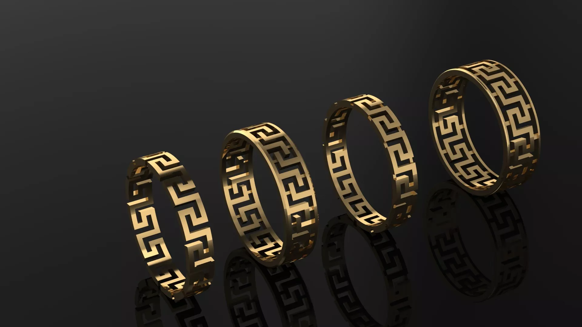 Versace Inspired Ring Set 3D print model