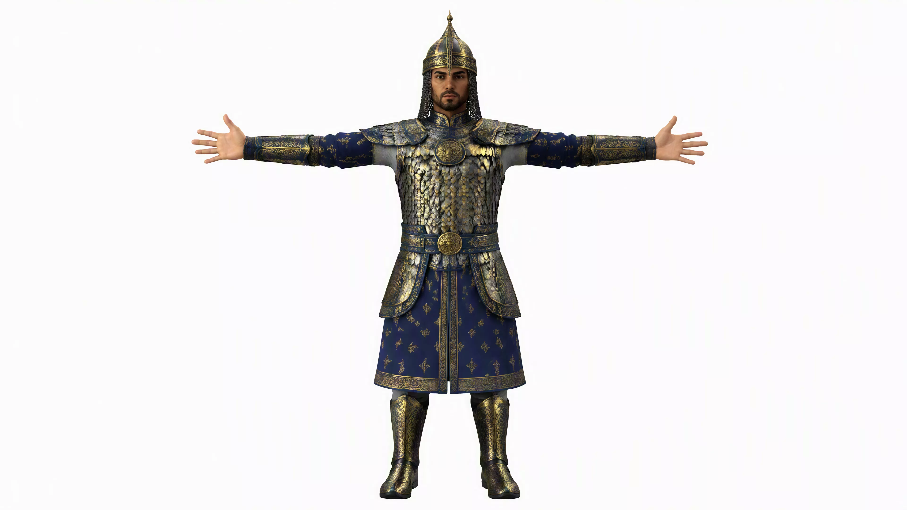 Arabian Warrior 3D Character Rigged Game Ready Low-poly 3D model