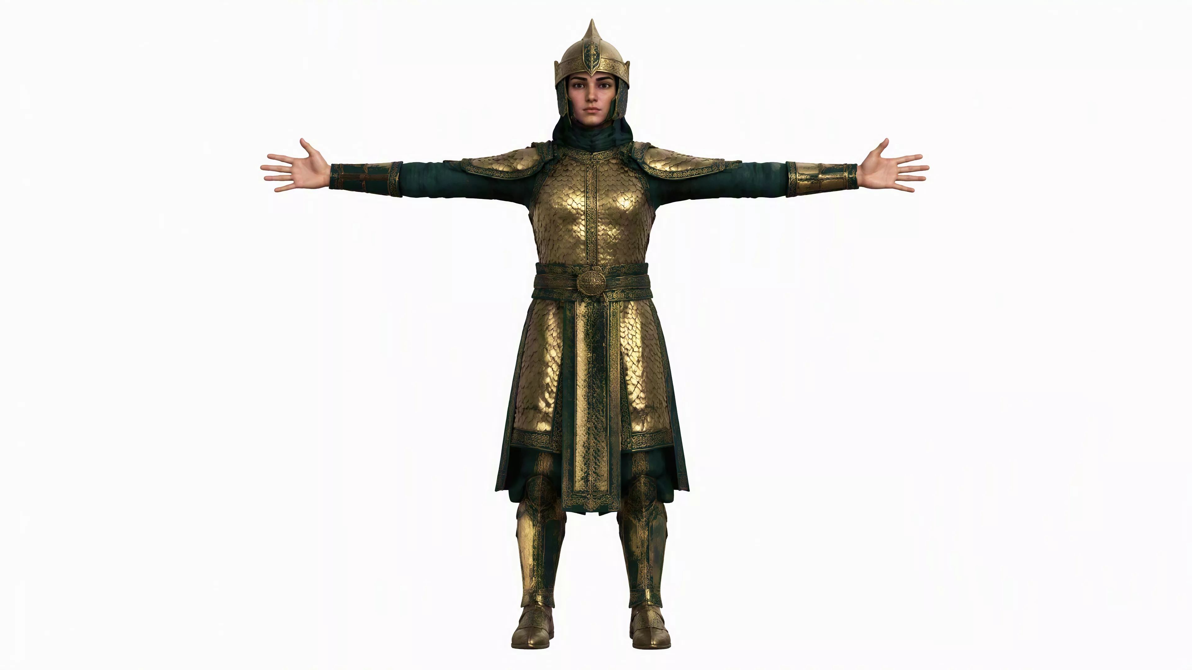 Arabian Warrior 3D Character Rigged Game Ready Low-poly 3D model