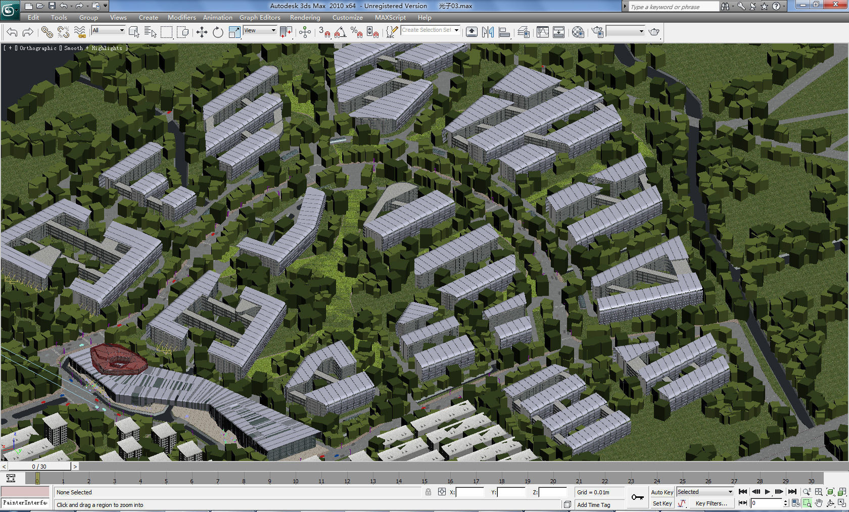 Software Park 3d model of urban planning 3D Model .max