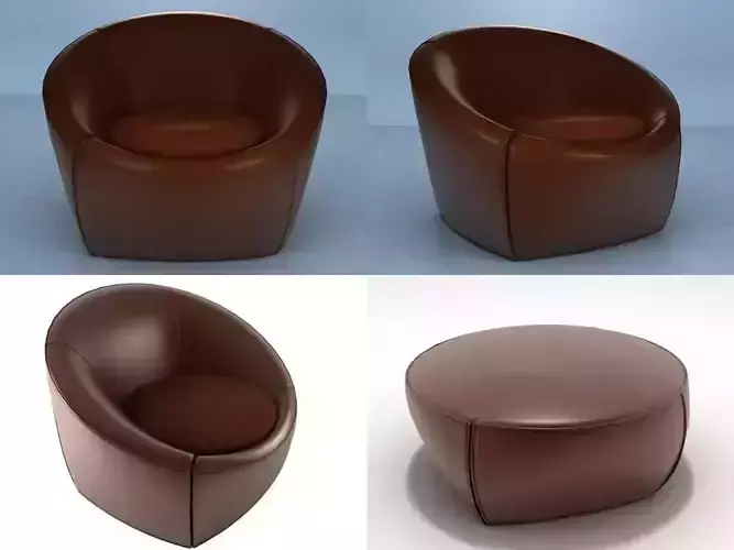 Capri Chair and Footstools 3D model