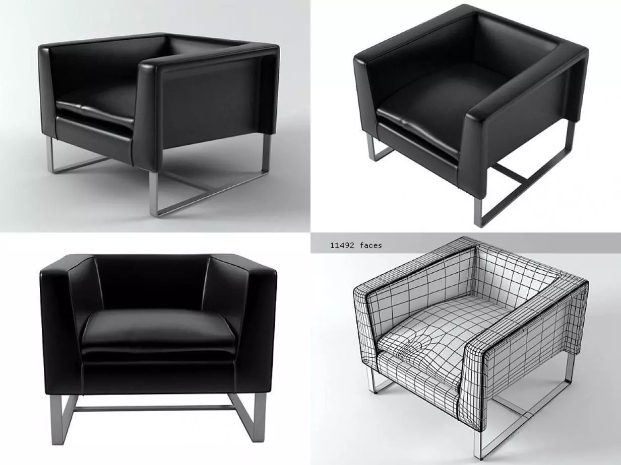Club Armchair 3D model_1