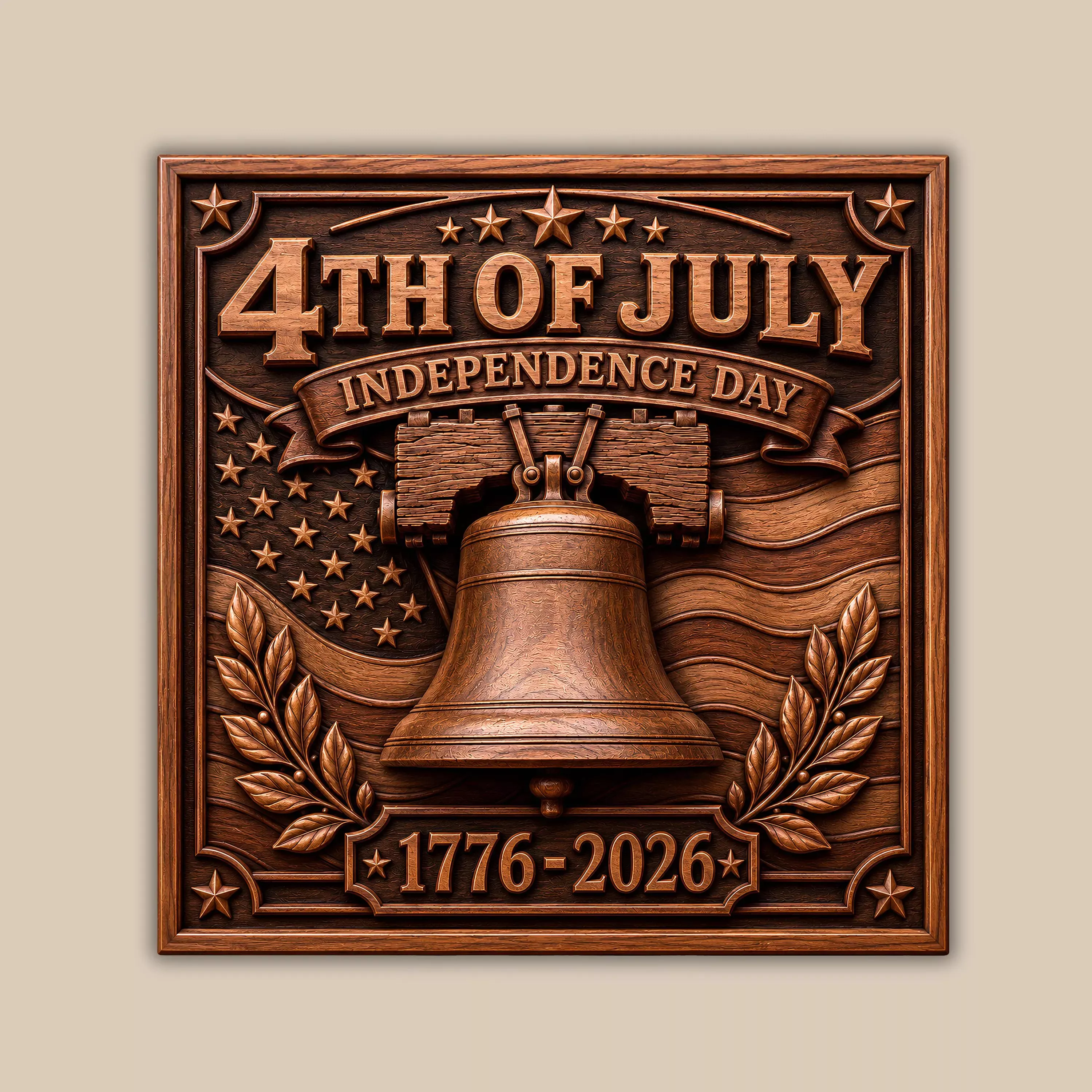 4th of July Independence Day Wall Art 3D Model CNC STL 3D print model