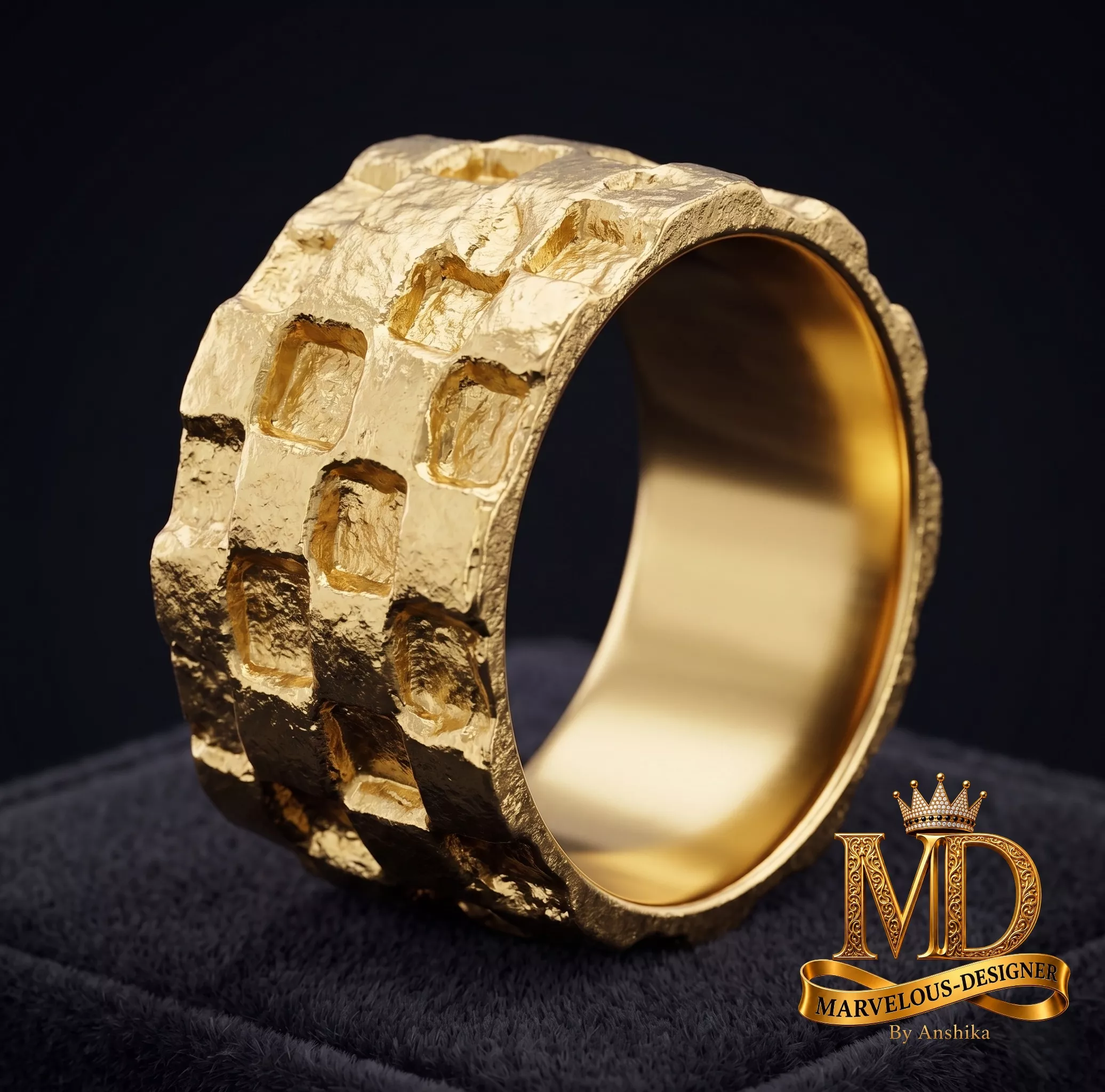 Criss Cross Grid Pattern Ring 3D print model