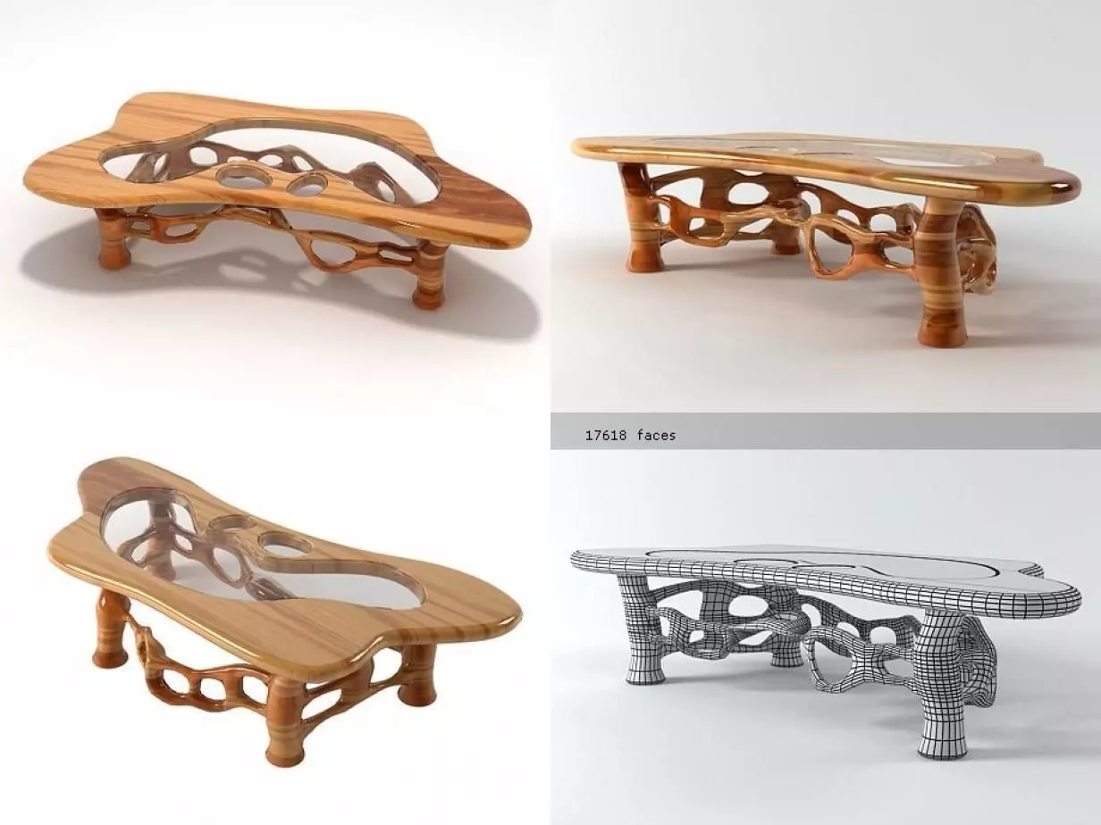 California Craftsman Table 3D model_0