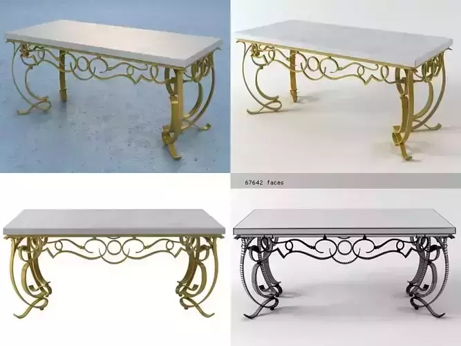 Gilt Iron Cocktail Table 3D model