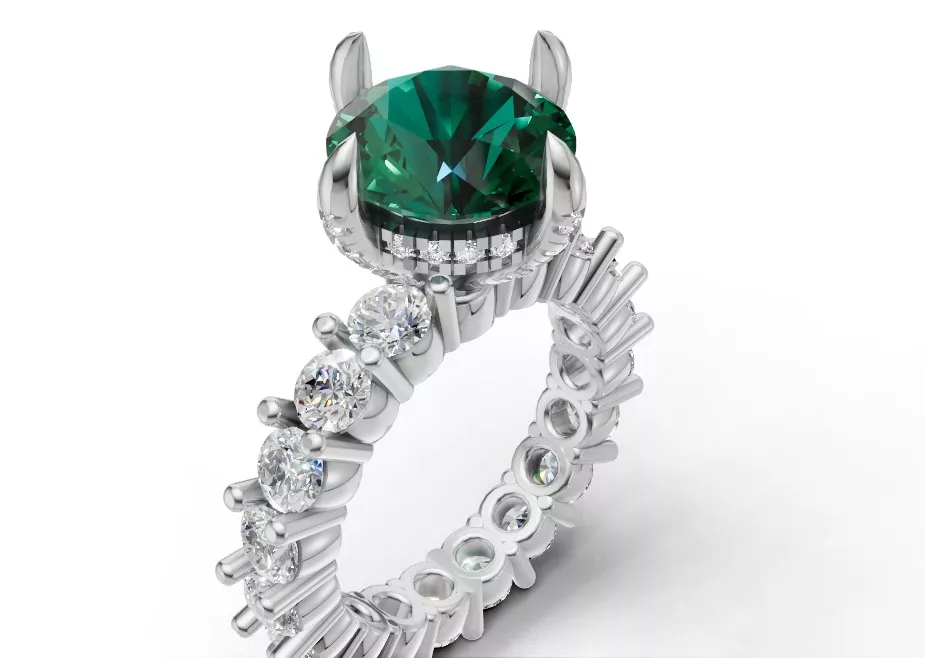 Round Diamond Halo Ring 3d model Free 3D print model