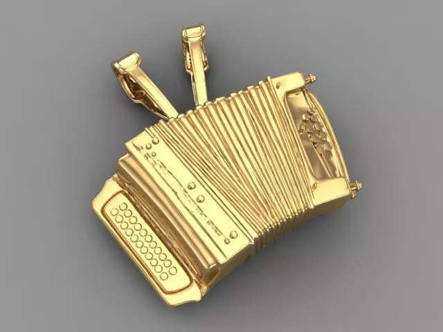 High-Detail Accordion Music Pendant 3D Print Ready Jewelry Model 3D print model