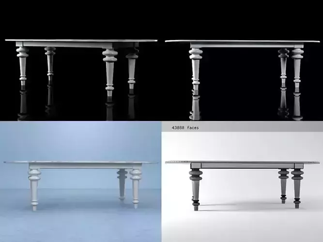 Gray table with different legs 3D model