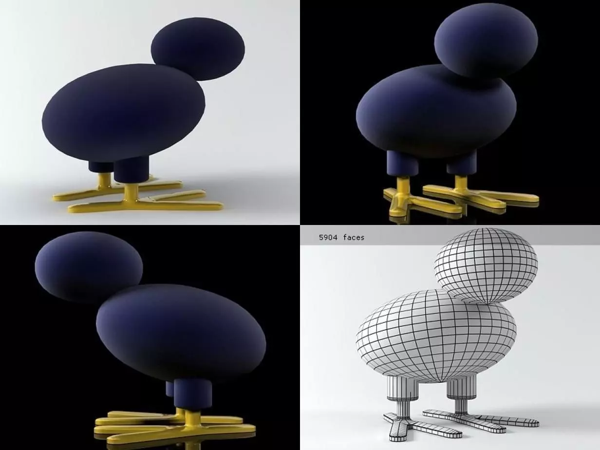 Tipi bird 3D model_0