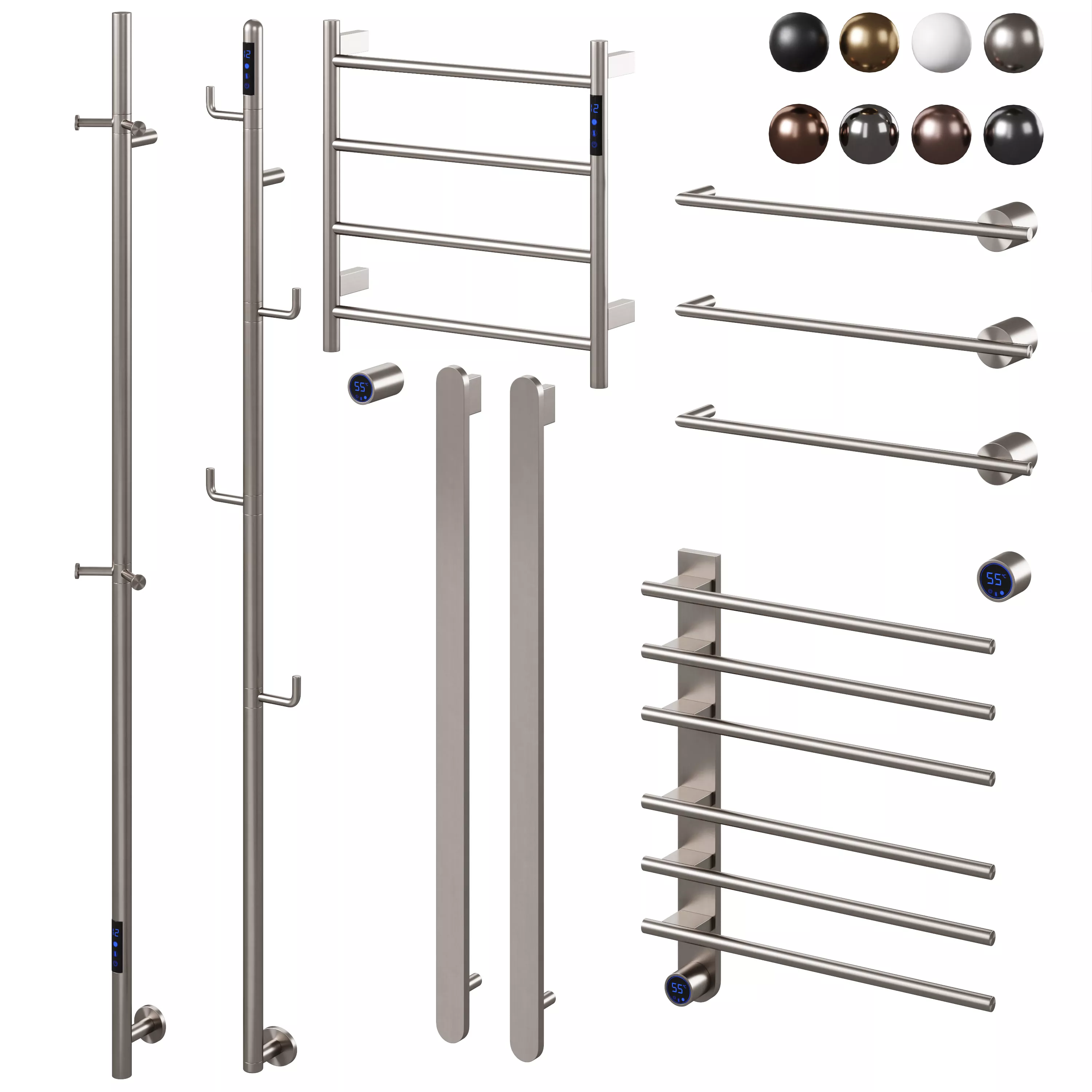 Heated Towel Rail AQUAme Set 3 3D model