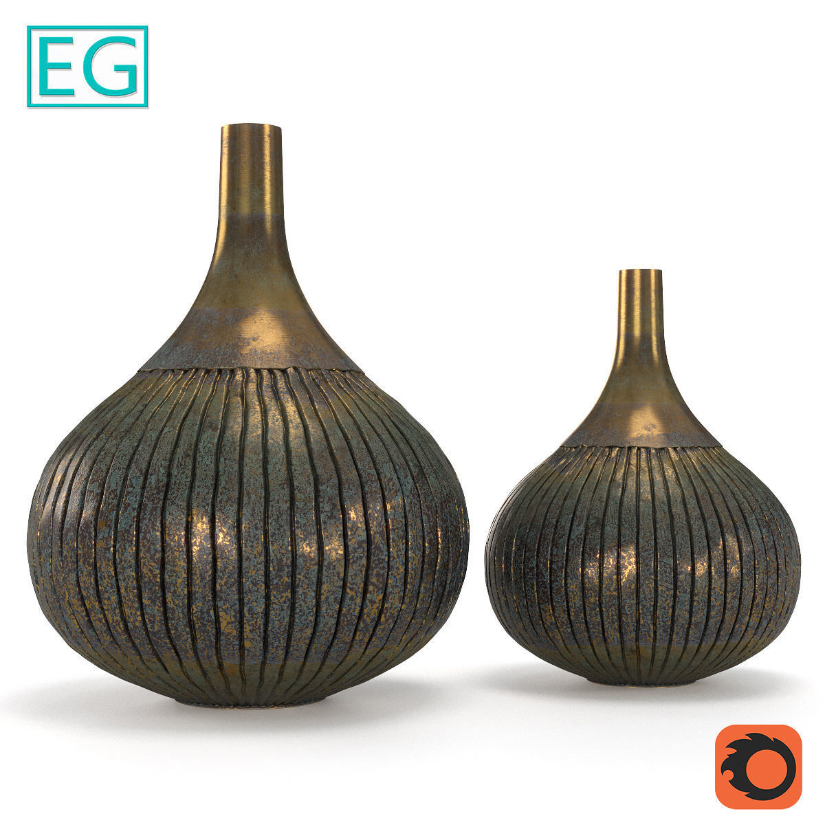 Vase Old copper 3D model_3