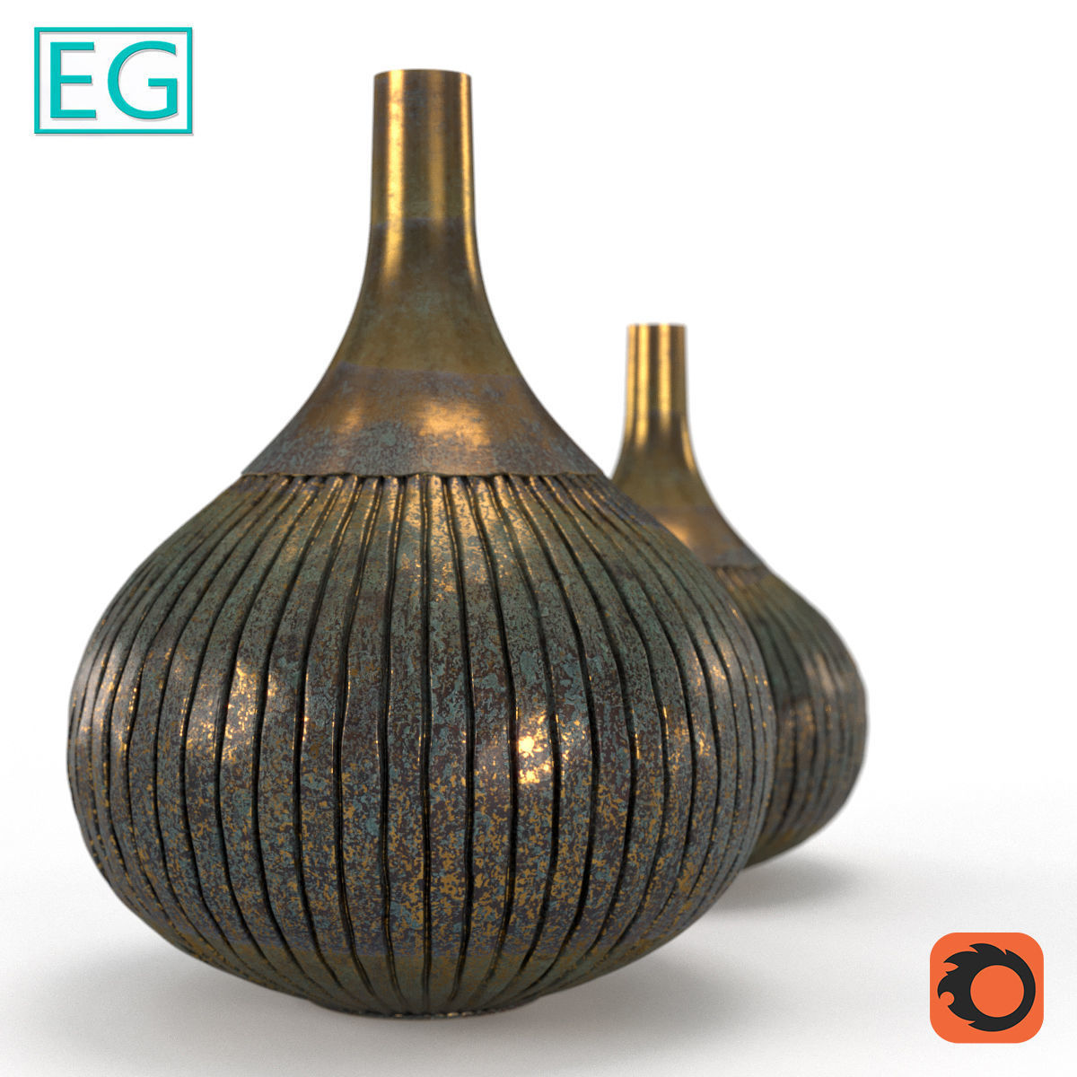 Vase Old copper 3D model_1