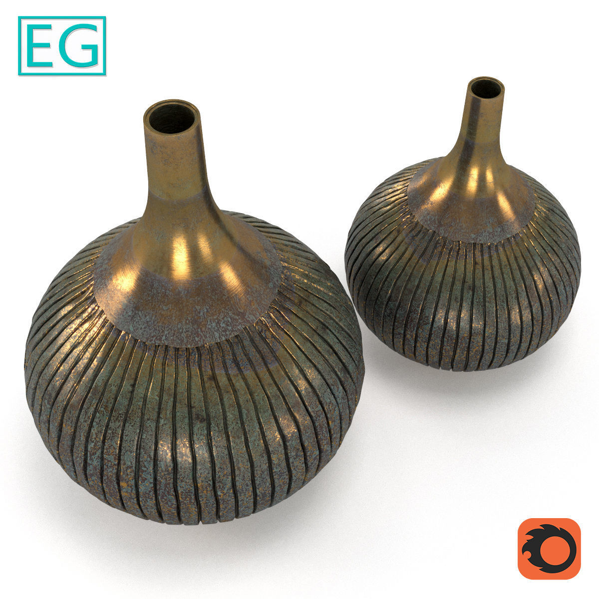 Vase Old copper 3D model_2