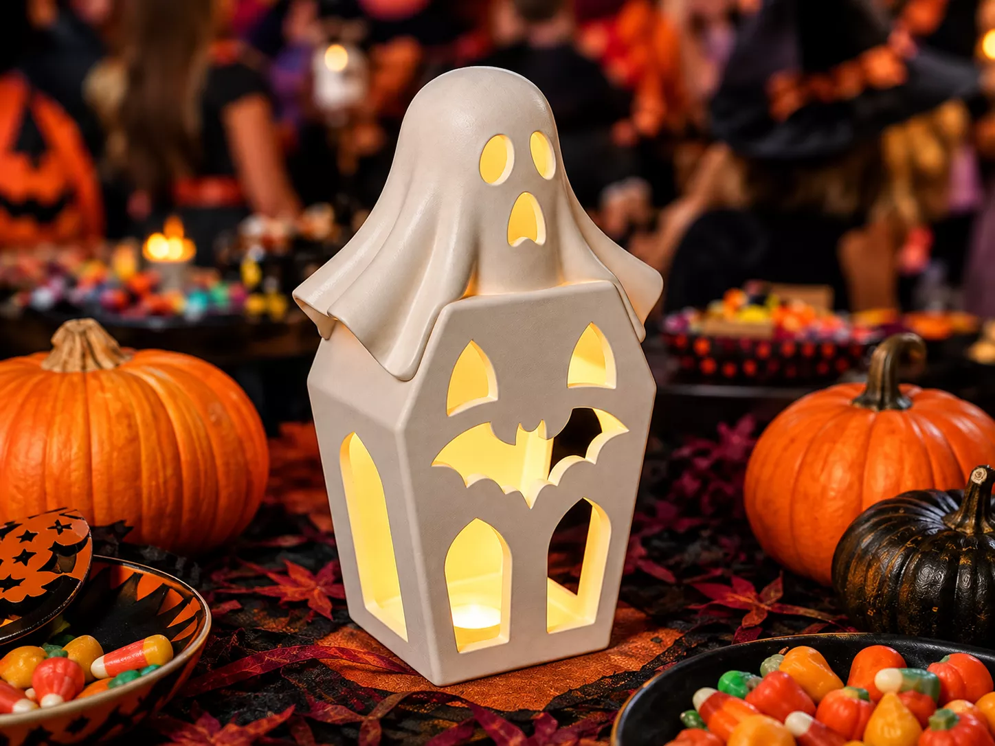 Ghost Lantern Halloween STL LED Tea Light Haunted House Decor 3D print model