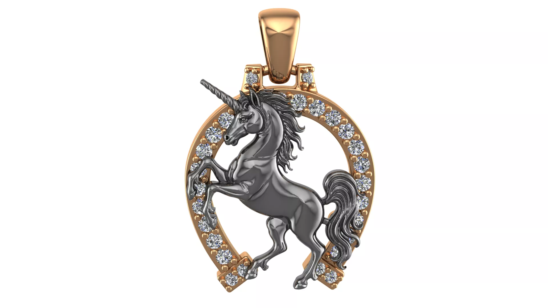 Unicorn Horseshoes Pendant 3D print model