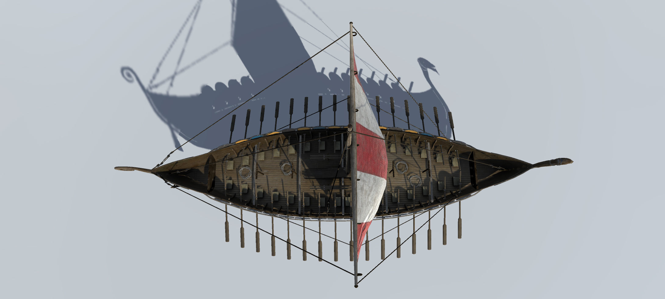 Viking Ship Low-poly 3D model_2