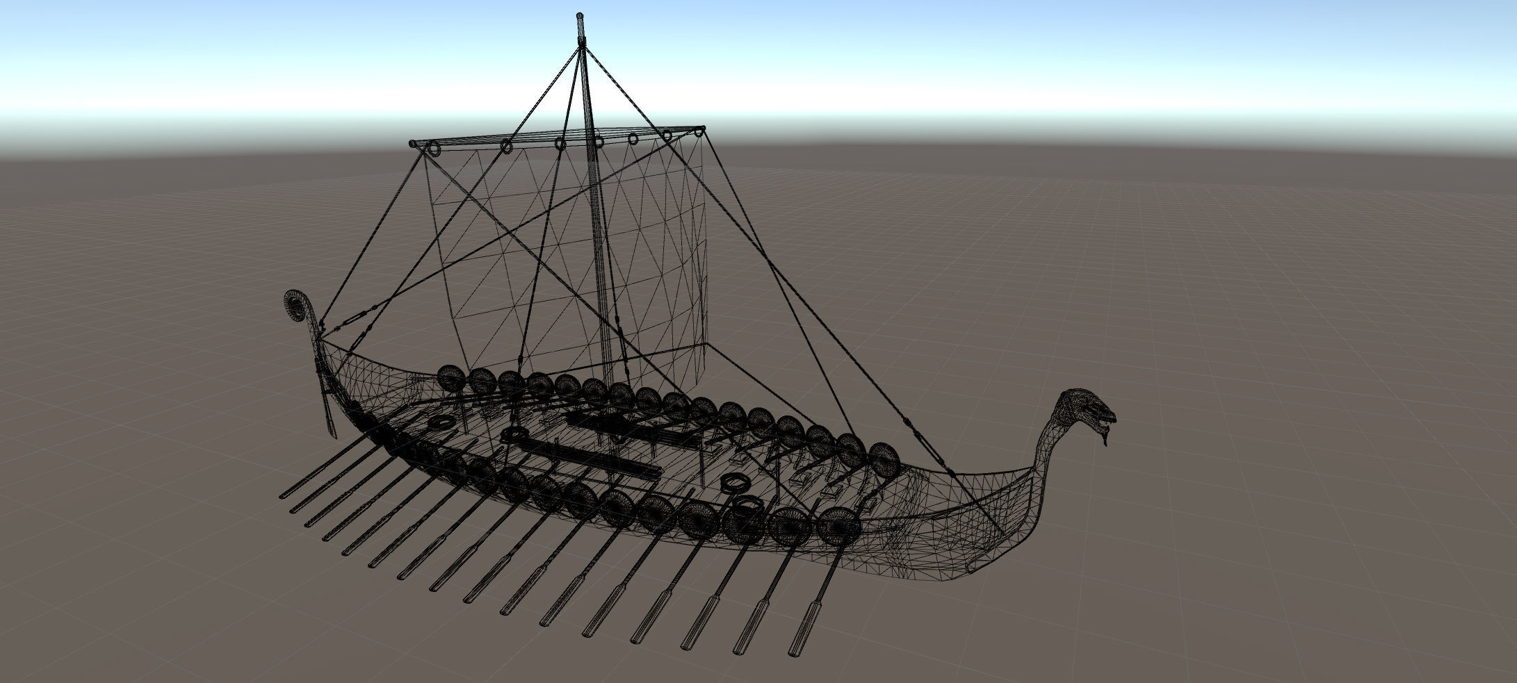 Viking Ship Low-poly 3D model_4