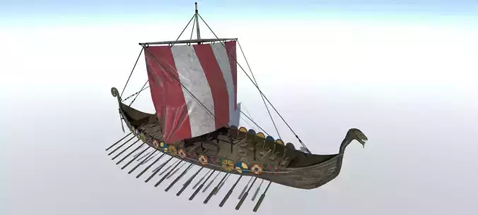 Viking Ship Low-poly 3D model