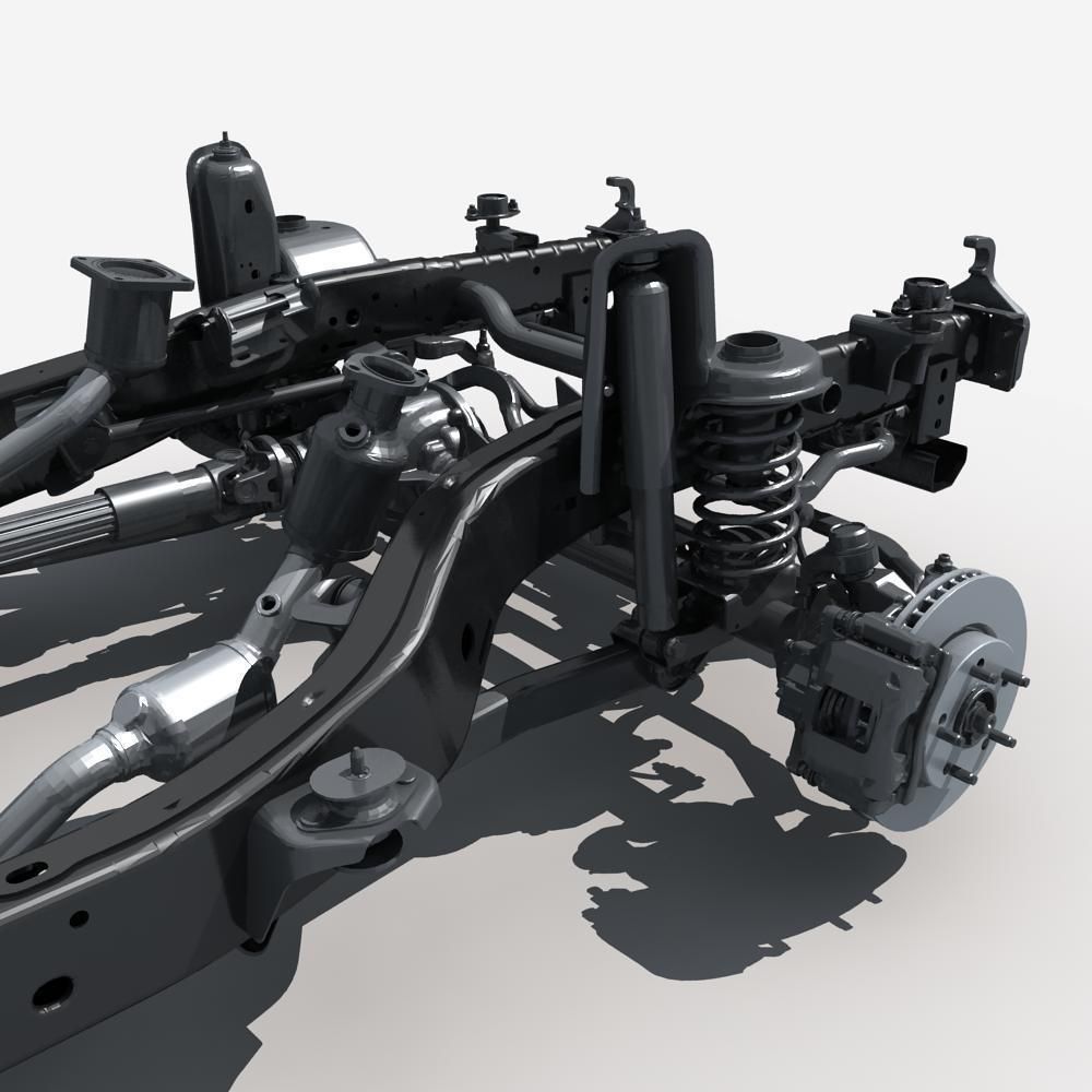 Car Chassis 02 3D model_16
