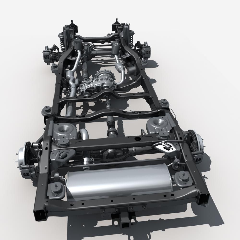 Car Chassis 02 3D model_4