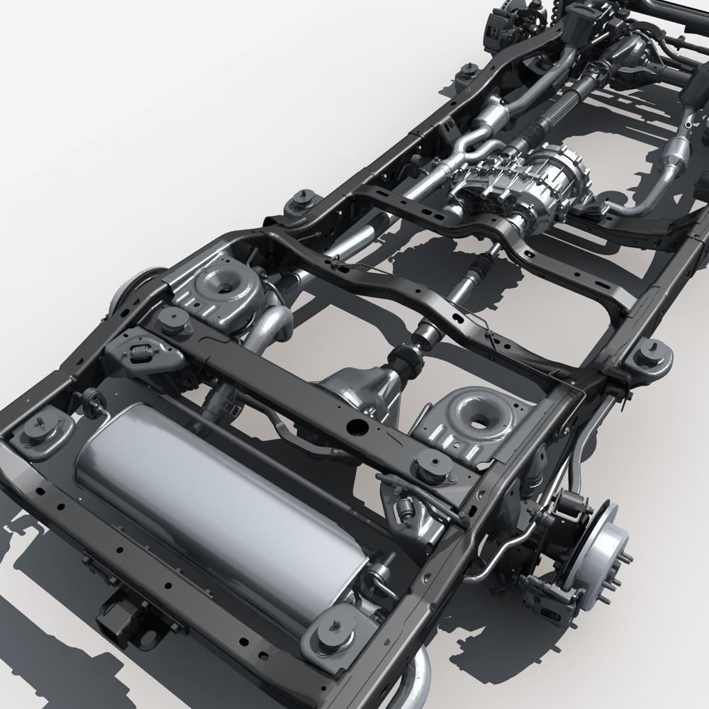 Car Chassis 02 3D model_7