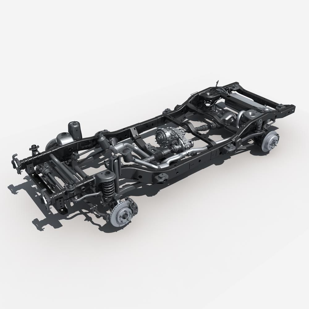 Car Chassis 02 3D model_2