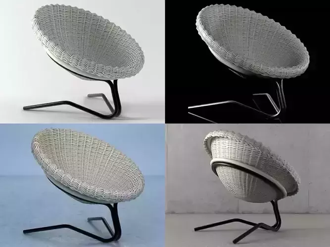 French Round Willow Seat