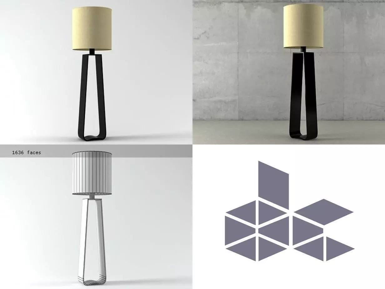 Bocca Floor Lamp 3D model_0