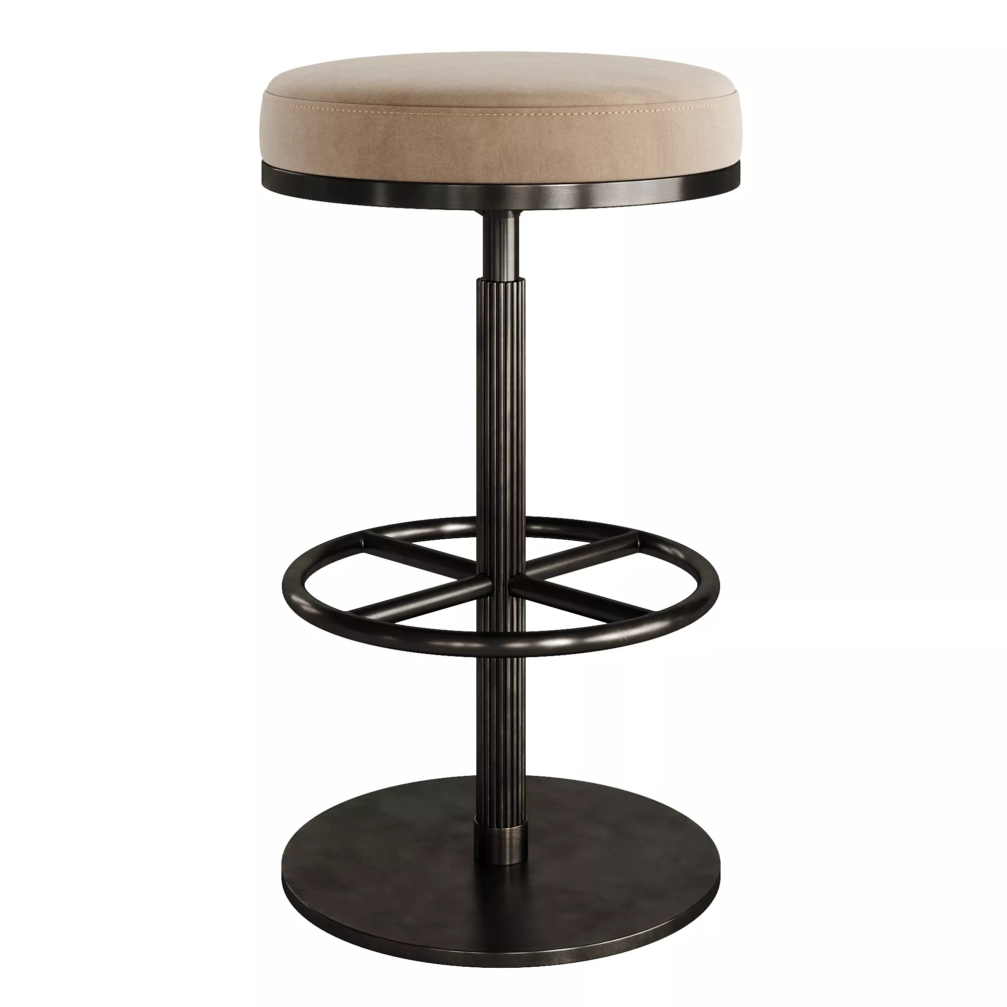 Stool Falun Backless Faux Leather Swivel 3D model