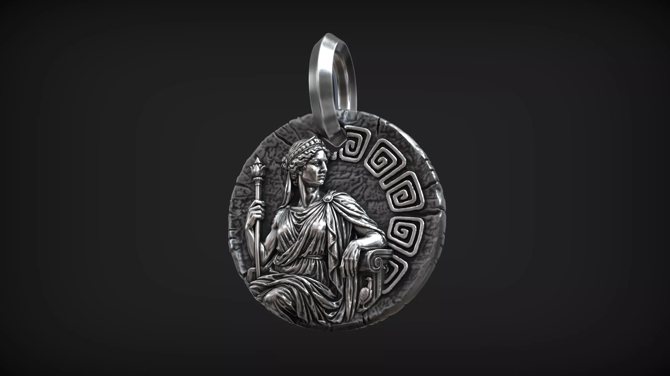 Greek Goddess Hera Ancient Greek Queen of Gods Medallion 3D print model