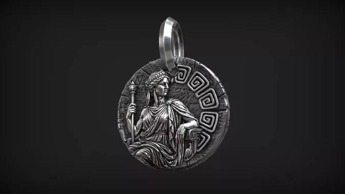 Greek Goddess Hera Ancient Greek Queen of Gods Medallion